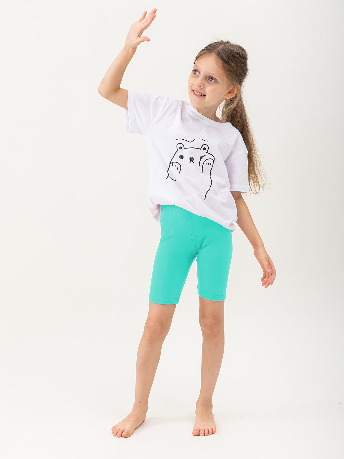 Girls' Ten-Pack Bermuda Bike Shorts in Random Solid Colors and Prints with Stretch Fabric for Casual Wear