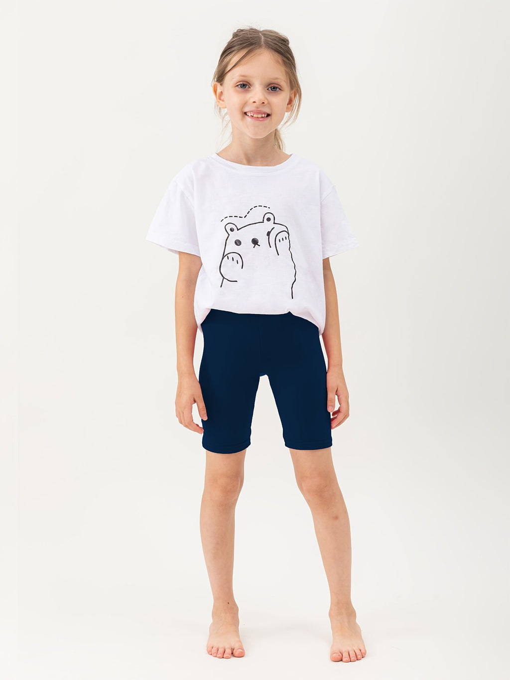 Girls' Ten-Pack Bermuda Bike Shorts in Random Solid Colors and Prints with Stretch Fabric for Casual Wear