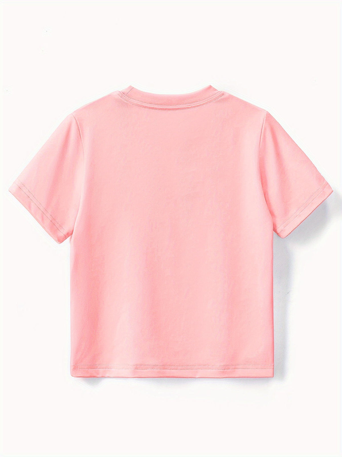 Girls' I Get My Attitude Cotton T-Shirt in Pink with Black Family Quote for Casual Short Sleeve Outfits