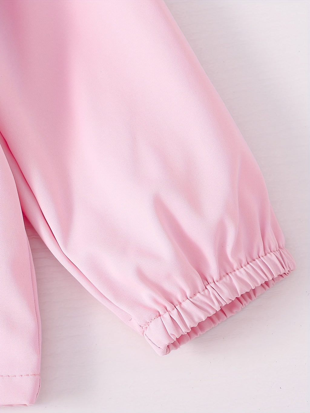 Toddler Girls' Pink Colorblock Half Zip Hoodie and Jogger Pants Set with Matching Letter Patch Details