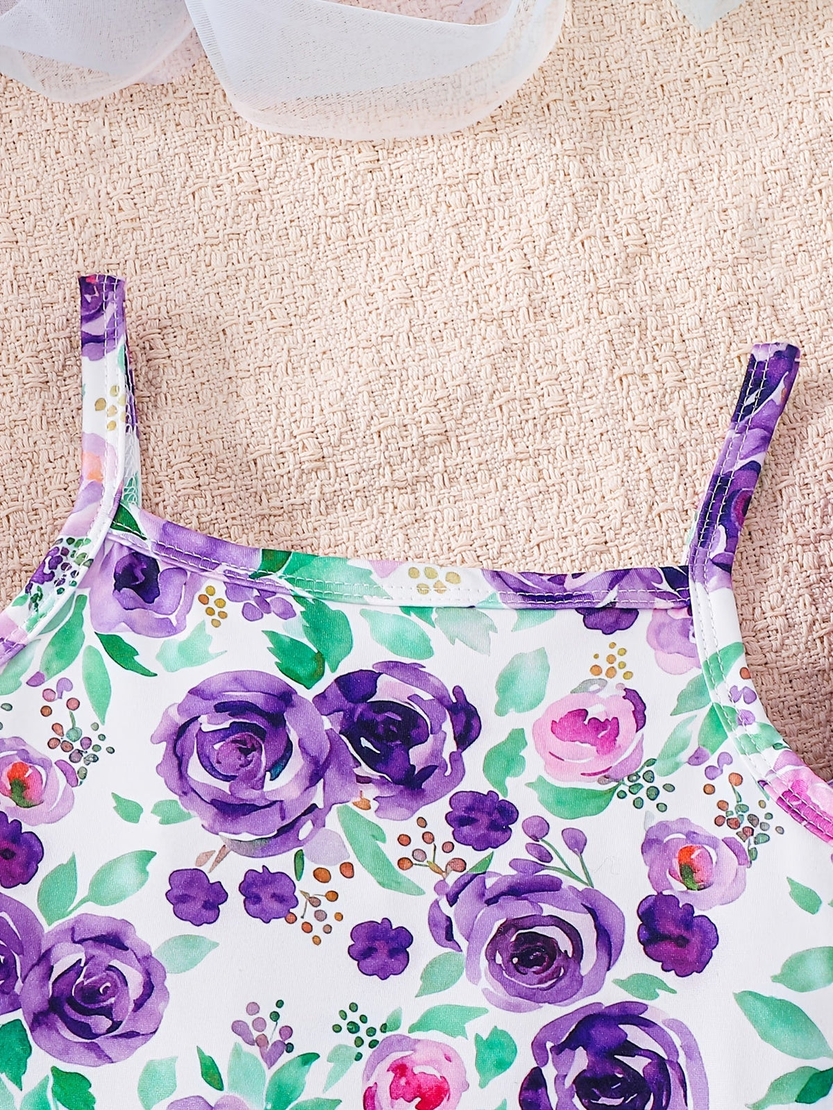 Girls' Printed Sundresses in a Purple Three-Pack Pairing Floral and Heart Designs with a Solid Dress