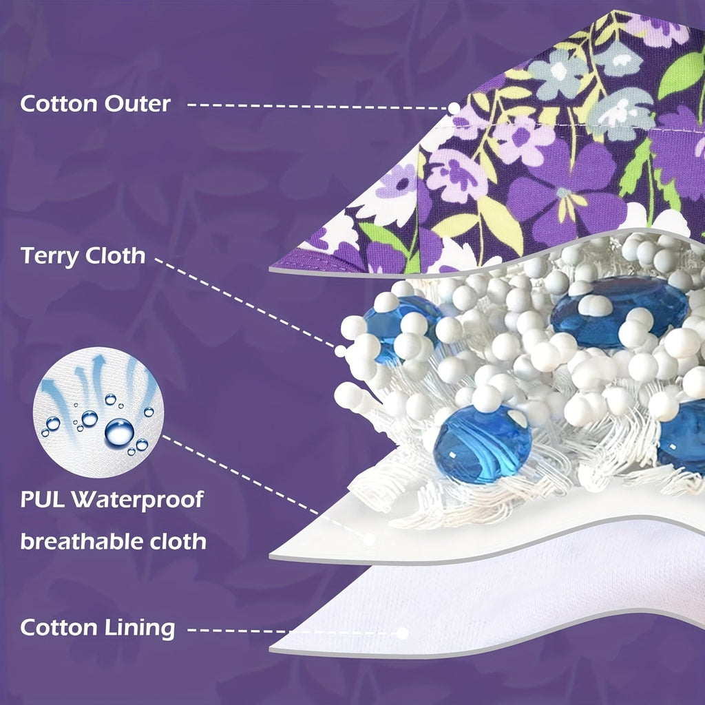 Girls' Ten-Pack Floral Potty Training Pants with Cotton Outer and Lining Layers for Daytime Changes