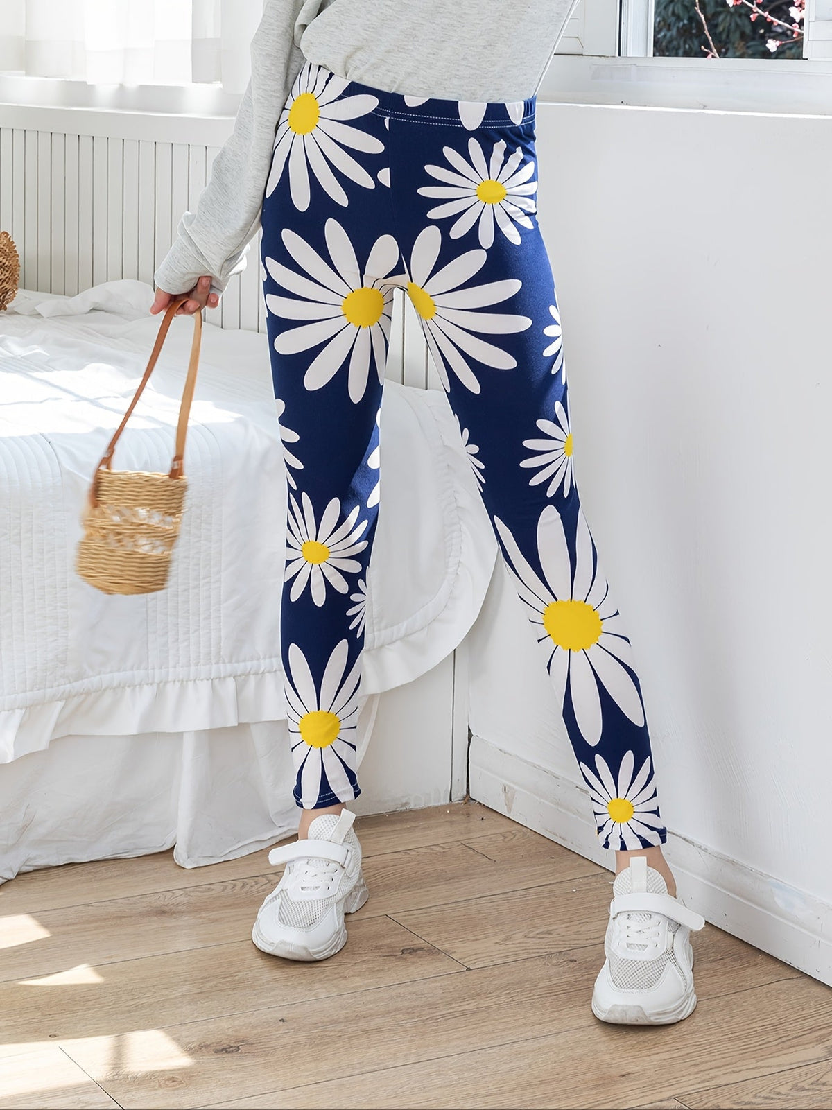 Girls' Stretch Leggings 6-Pack in Random Solid Colors and Prints for Casual Spring and Fall Outfits