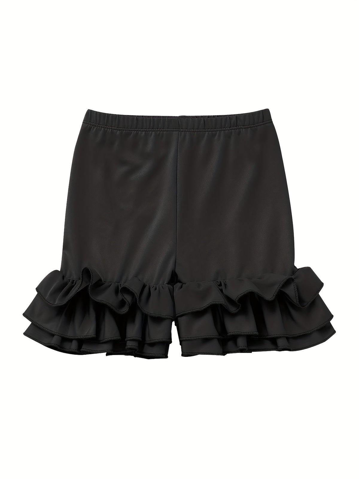 Girls' Ruffle Hem Shorts Six Pack in Solid Colors with Elastic Waists for Playful Summer Outfits