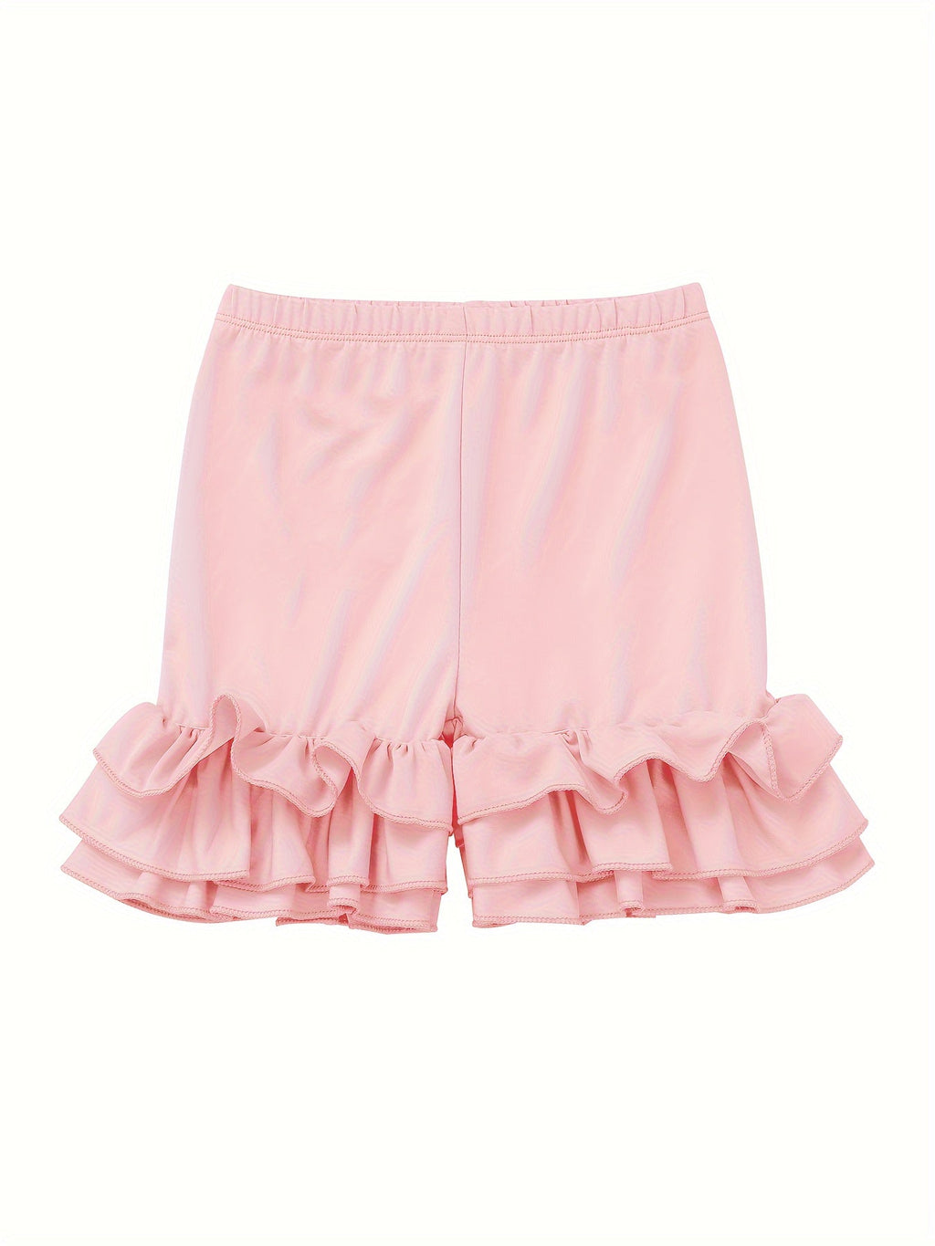 Girls' Ruffle Hem Shorts Six Pack in Solid Colors with Elastic Waists for Playful Summer Outfits