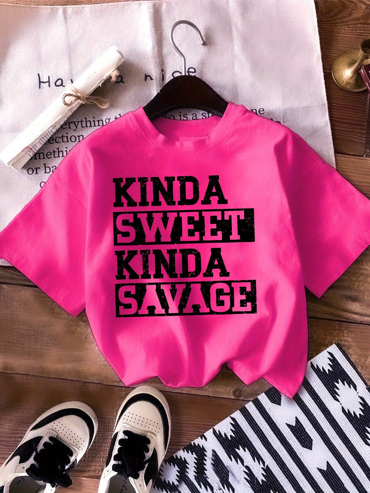 Girls' Sweet & Savage T-Shirt - Funny Quote