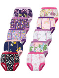 Girls' Potty Training Pants Ten-Pack with Assorted Prints and Contrast Trim for Supervised Toilet Training