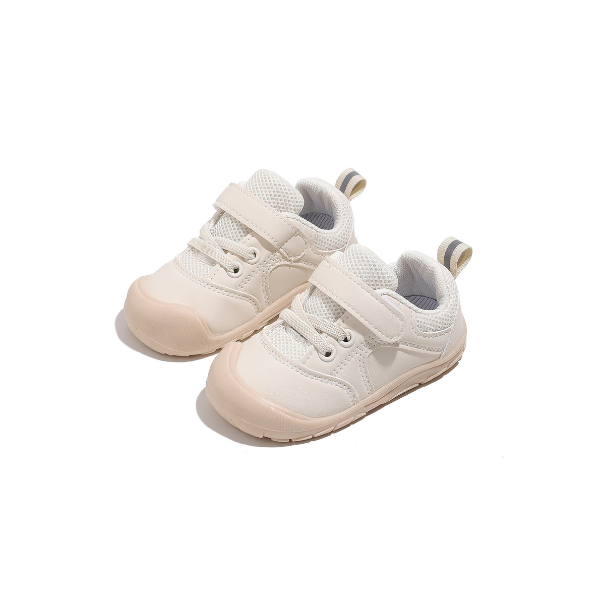 Toddler Sneakers for Girls with Hook-and-Loop Straps and Short Lace Details in Pink or Sky Blue