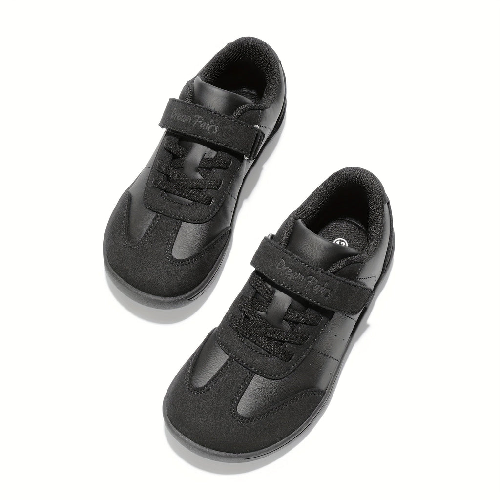 Kids Wide Toe Sneakers with Hook-and-Loop Straps and Low-Drop Soles for Everyday Casual Walking