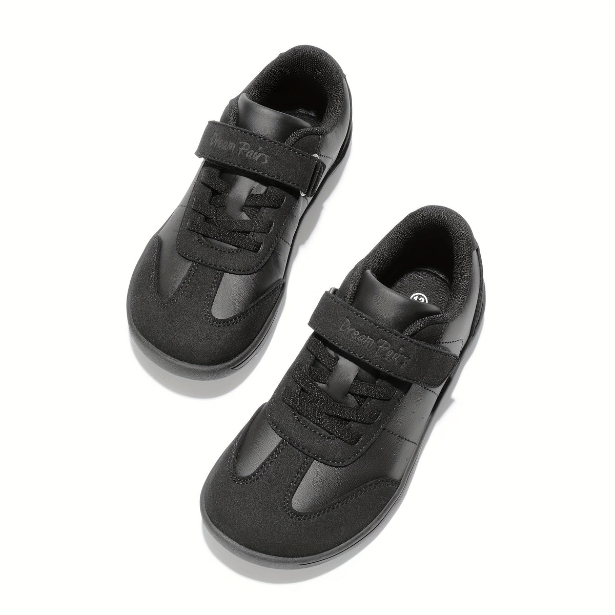 Kids Wide Toe Sneakers with Hook-and-Loop Straps and Low-Drop Soles for Everyday Casual Walking