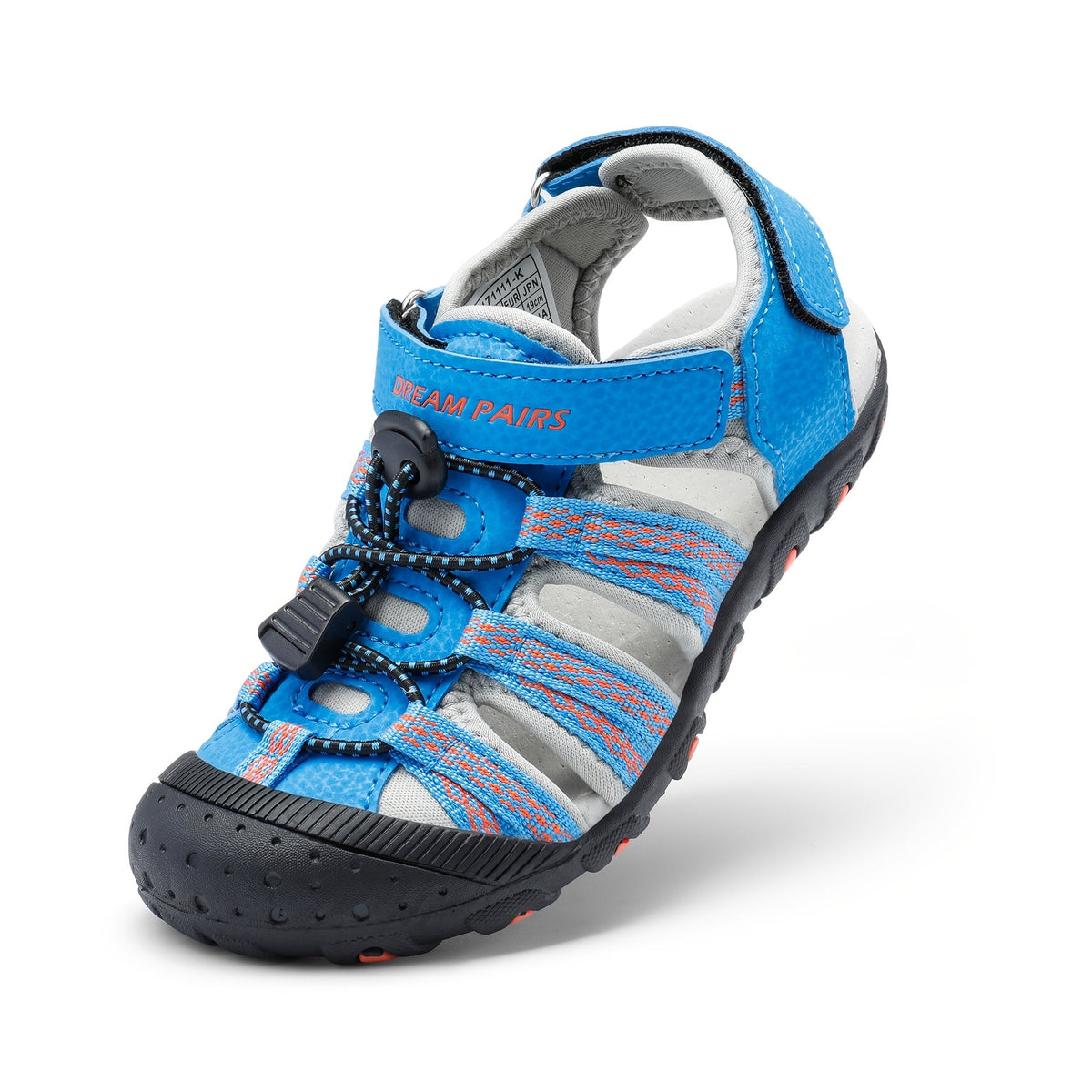 Kids' Closed-Toe Sport Sandals with Bungee Laces and Adjustable Ankle Straps for Summer Outdoor Play