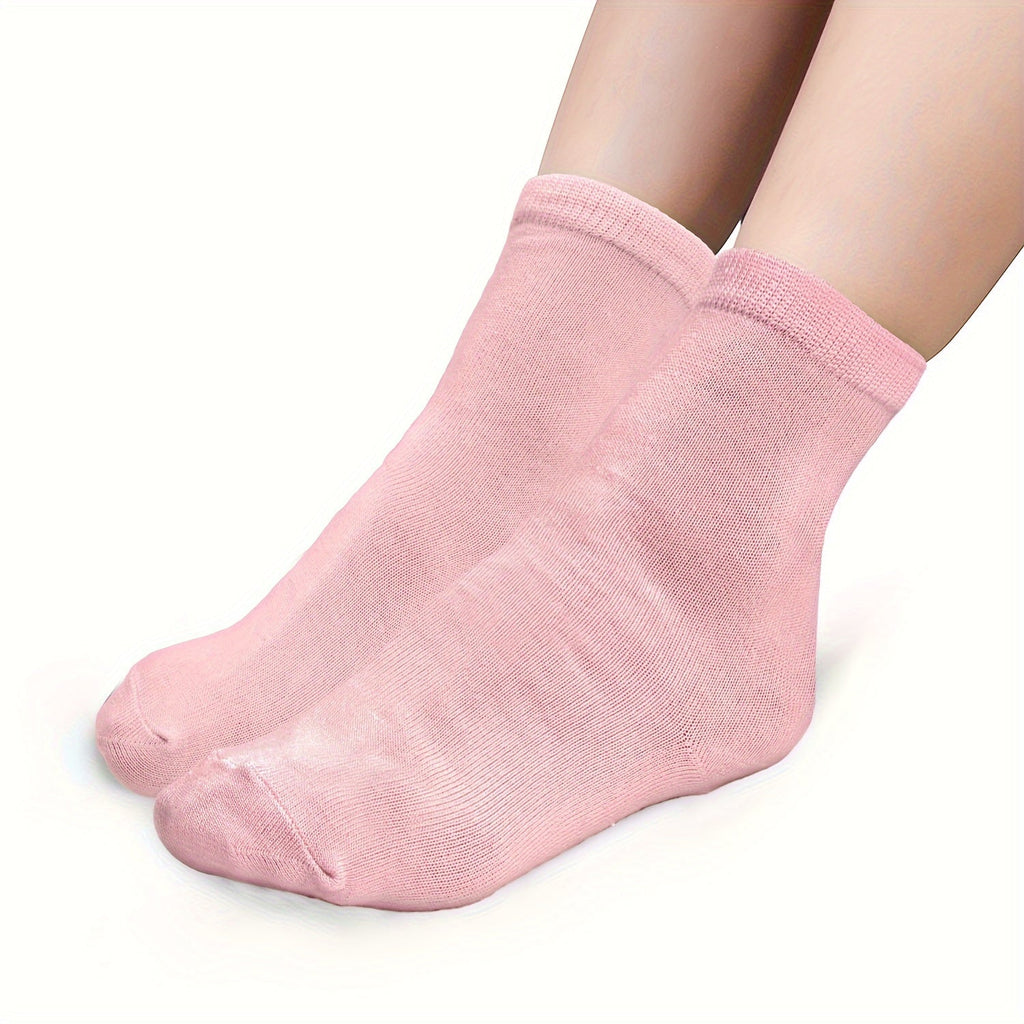 Girls' Pastel Crew Socks Twenty Four Pair Pack with Solid Colors and Ribbed Cuffs for Everyday Shoe Pairing