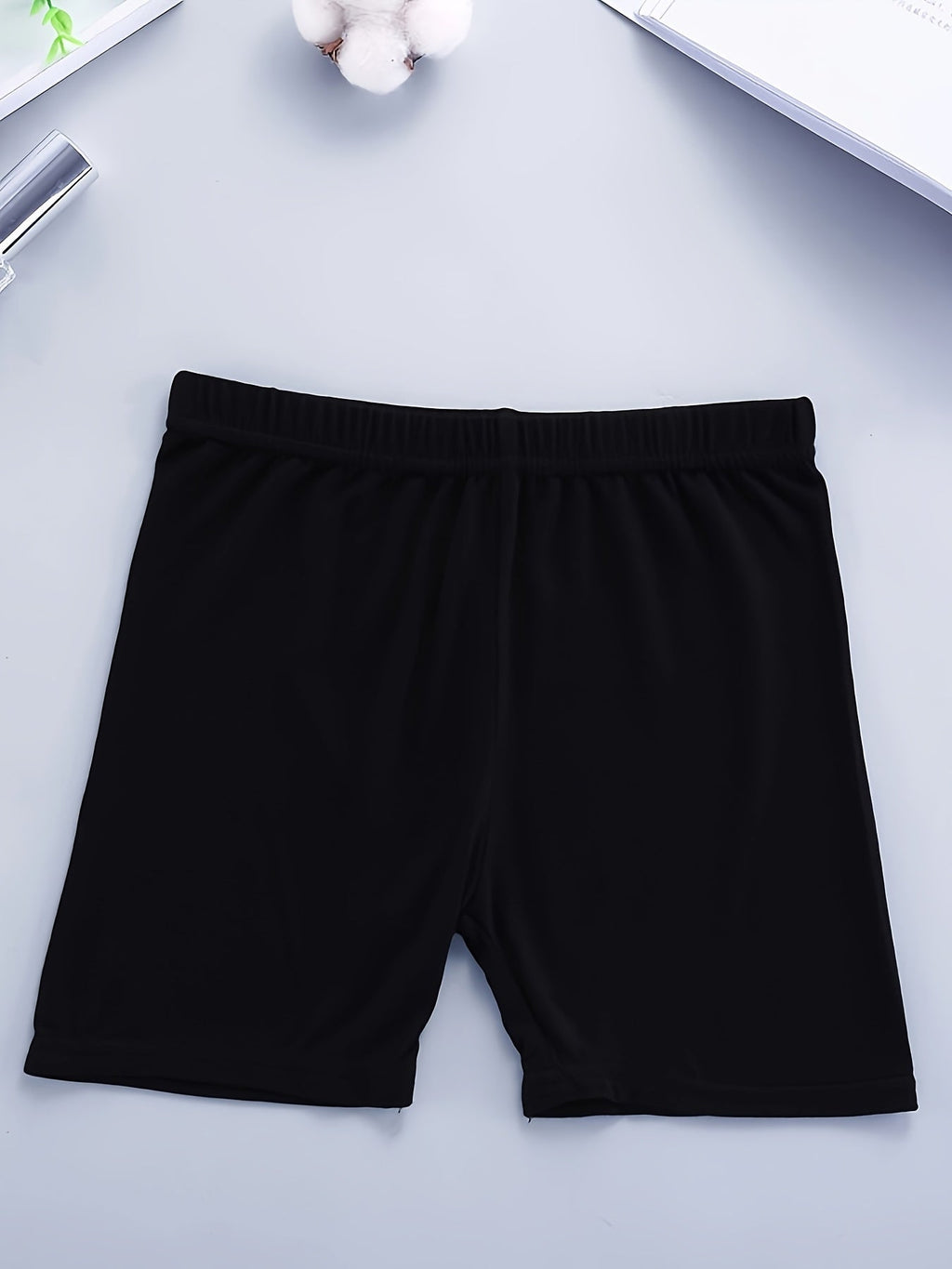 Girls' Modal Bike Shorts 8-Pack in Random Solid Colors with Pull On Waists for Under Dress Layering