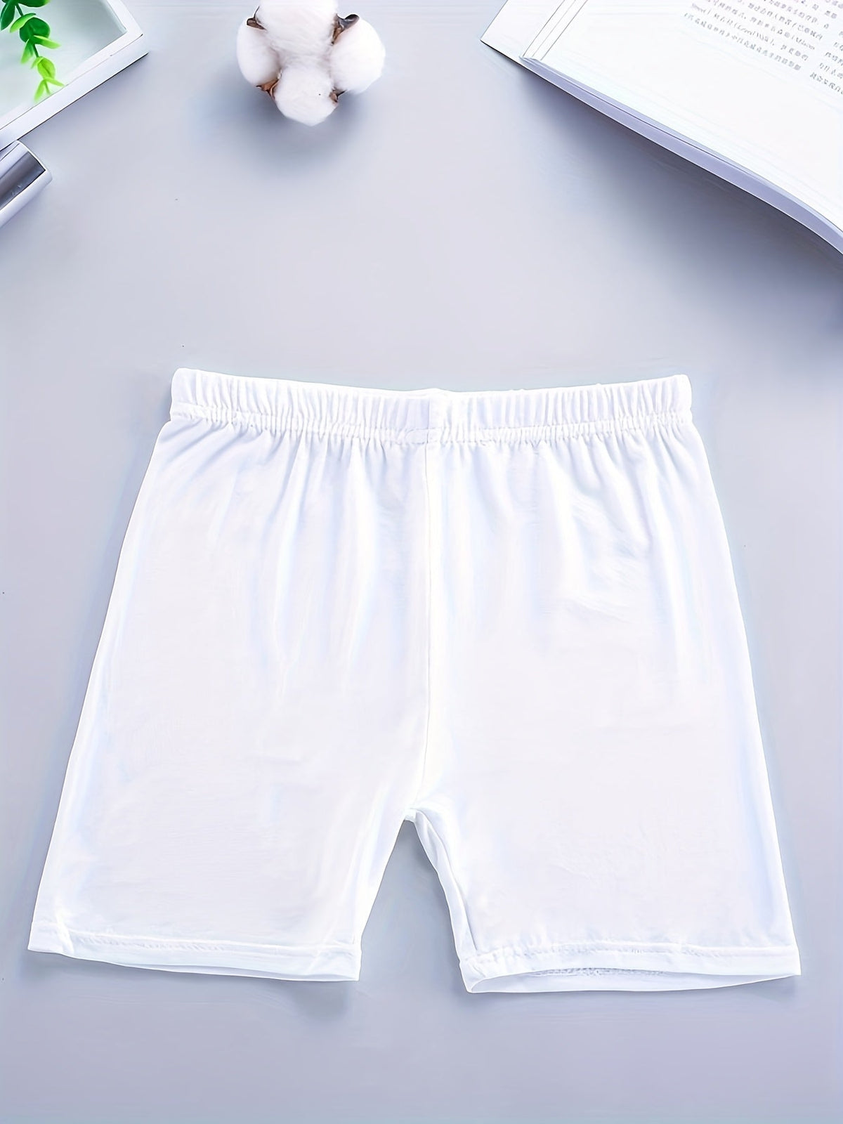 Girls' Modal Bike Shorts 8-Pack in Random Solid Colors with Pull On Waists for Under Dress Layering