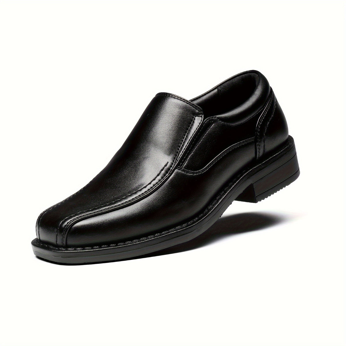 Boys' Dress Loafers with Center-Seam Toes and Elastic Side Panels for Weddings and Formal Outfits