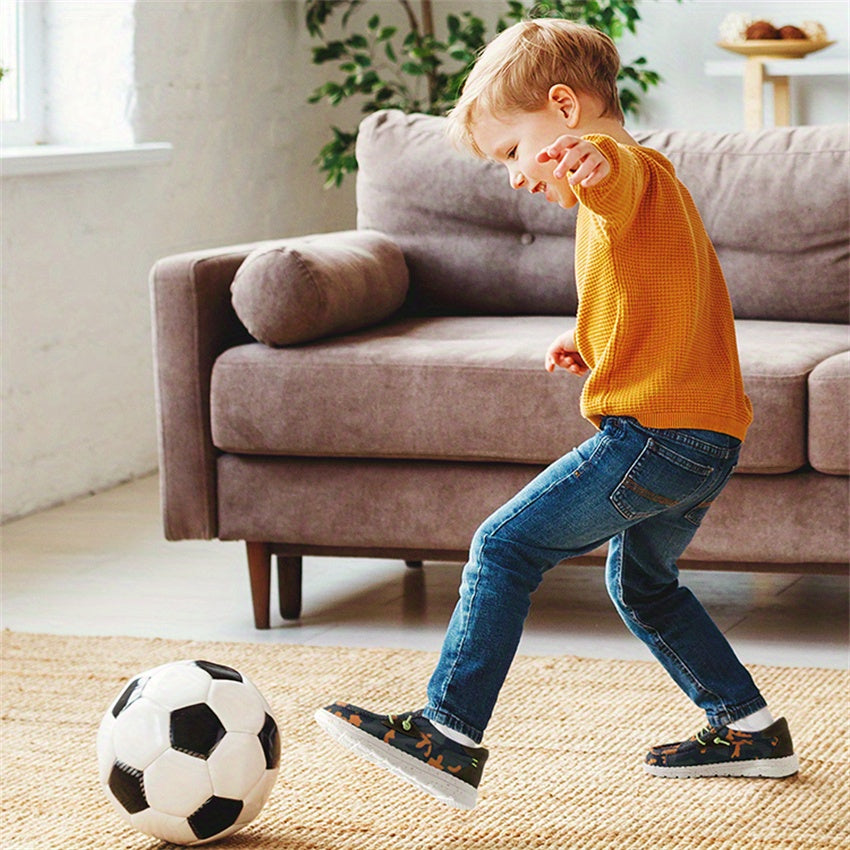 Slip On Loafers for Kids with Textured Fabric Uppers and Speckled White Soles for Everyday Outfits